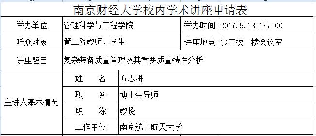 学术报告：复杂装备质量管理及其重要质量特性分析